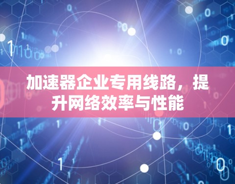 加速器企业专用线路，提升网络效率与性能