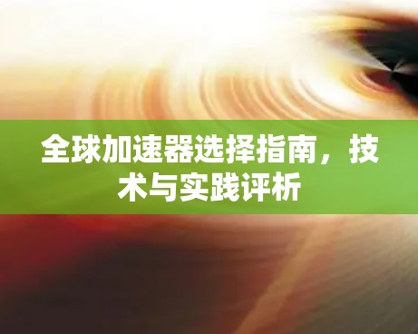 全球加速器选择指南，技术与实践评析
