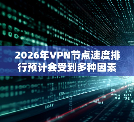 2026年VPN节点速度排行预计会受到多种因素的影响，包括技术进步、网络基础设施、服务器分布和负载情况等。以下是一些关键因素和可能的趋势