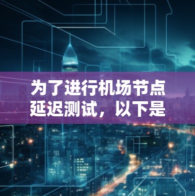 为了进行机场节点延迟测试,以下是根据需求和考虑因素推荐的工具 为了进行机场节点延迟测试,以下是根据需求和考虑因素推荐的工具