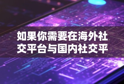 如果你需要在海外社交平台与国内社交平台进行连接或整合，可以考虑以下几种方法和工具