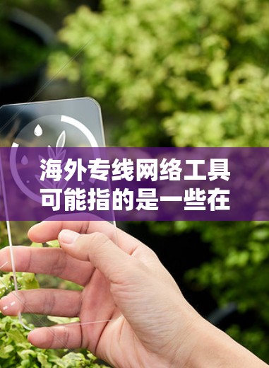 海外专线网络工具可能指的是一些在海外可以使用的网络服务或通讯工具,通常用于与海外用户或客户进行联系、传输数据或获取网络服务。以下是一些常见的海外专线网络工具和服务 海外专线网络工具可能指的是一些在海外可以使用的网络服务或通讯工具,通常用于与海外用户或客户进行联系、传输数据或获取网络服务。以下是一些常见的海外专线网络工具和服务