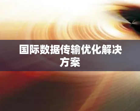 国际数据传输优化解决方案
