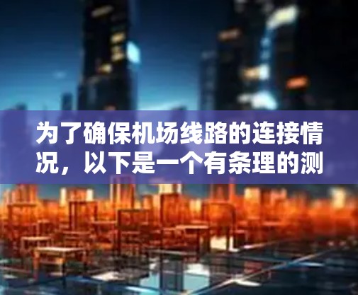 为了确保<strong>机场线路</strong>的连接情况，以下是一个有条理的测试步骤指南