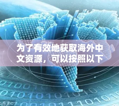 为了有效地获取海外中文资源，可以按照以下步骤进行组织和使用