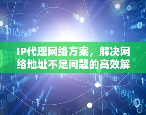 IP代理网络方案，解决网络地址不足问题的高效解决方案